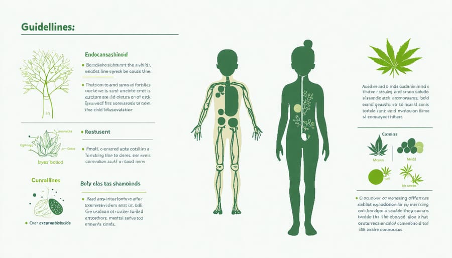 Educational diagram illustrating how CBD interacts with a child's endocannabinoid system